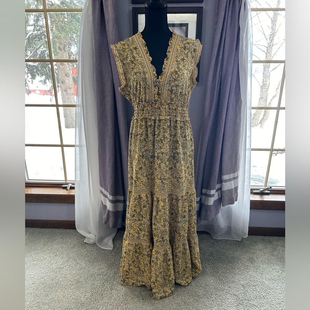 Max Studio Yellow Floral Maxi Dress - Picture 6 of 9